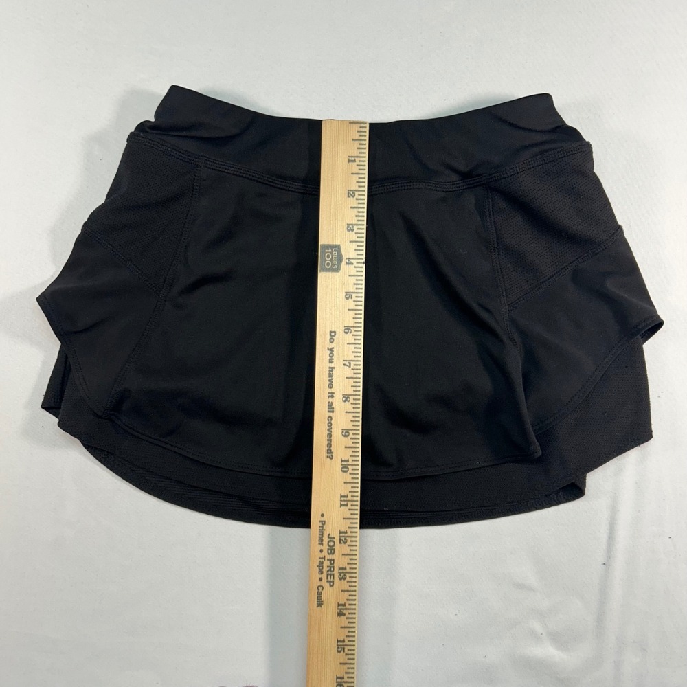 Athleta Black Mesh Panel Athletic Skort XXS Running Tennis Skirt Zip Pocket - Picture 4 of 5